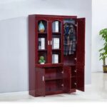 3-Door Wooden File Cabinet – Stylish & Secure Office Storage Solution